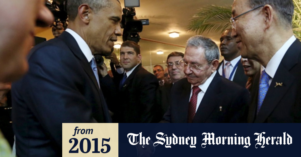 Barack Obama Raul Castro Shake Hands As Us Cuba Seek Better Ties